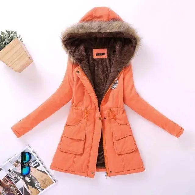 Women's Hooded Padded Cotton Jacket Slim Fit Winter Coat