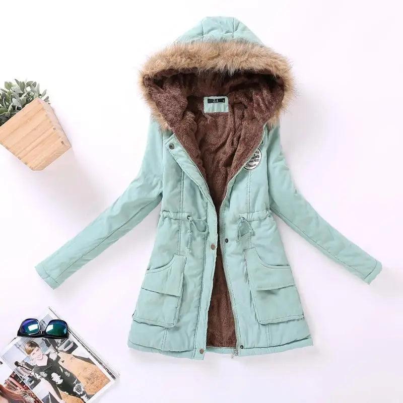 Women's Hooded Padded Cotton Jacket Slim Fit Winter Coat