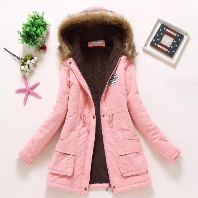 Women's Hooded Padded Cotton Jacket Slim Fit Winter Coat
