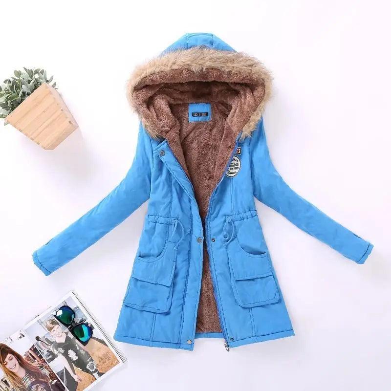 Women's Hooded Padded Cotton Jacket Slim Fit Winter Coat