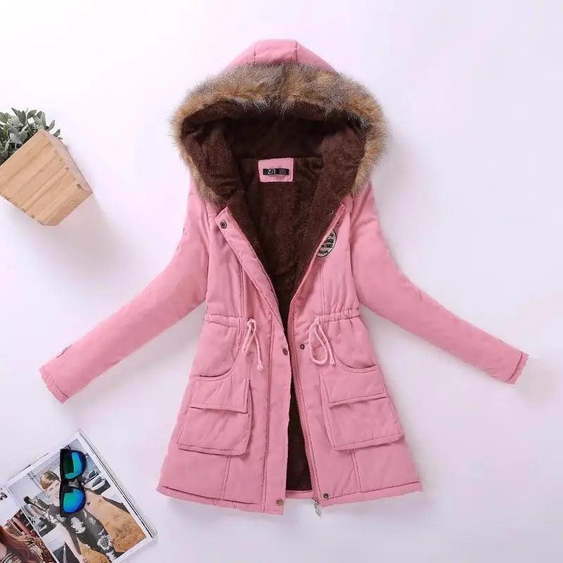 Women's Hooded Padded Cotton Jacket Slim Fit Winter Coat