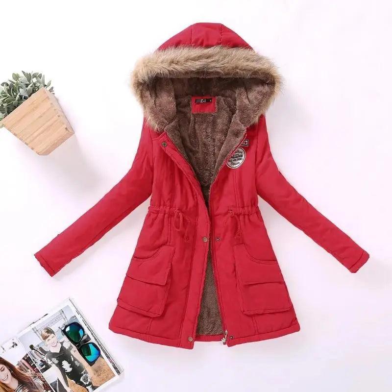 Women's Hooded Padded Cotton Jacket Slim Fit Winter Coat