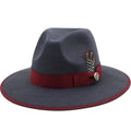 Luxury Wide Brim Fedora with Feather Belt Detail