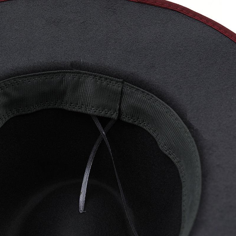 Luxury Wide Brim Fedora with Feather Belt Detail