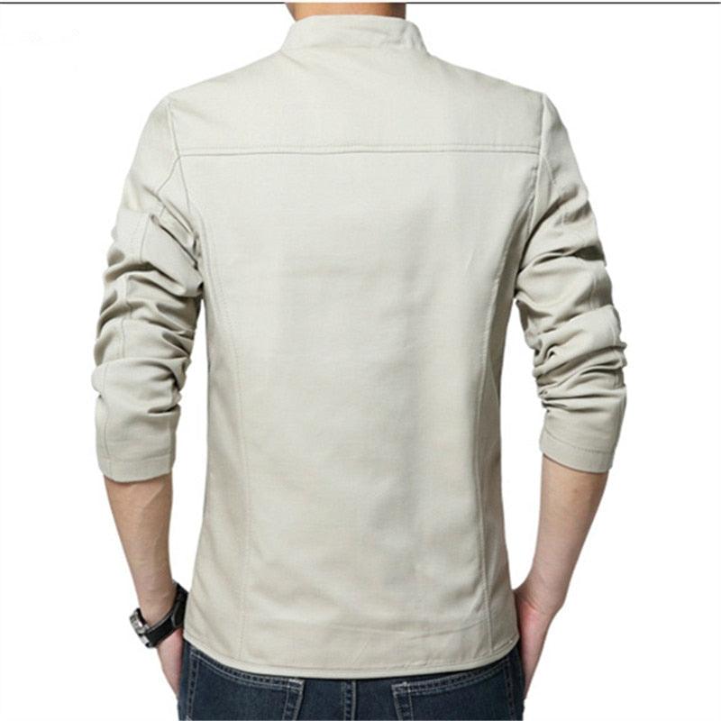 Men's Slim Fit Cotton Business Casual Jacket - Black Lightweight Coat