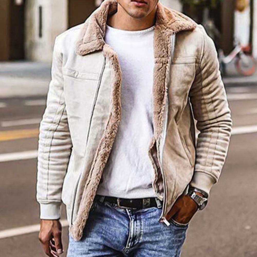 Men's Vintage Black PU Leather Motorcycle Jacket Slim Fit Coat