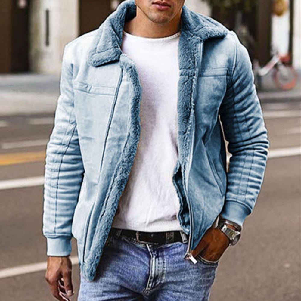 Men's Vintage Black PU Leather Motorcycle Jacket Slim Fit Coat