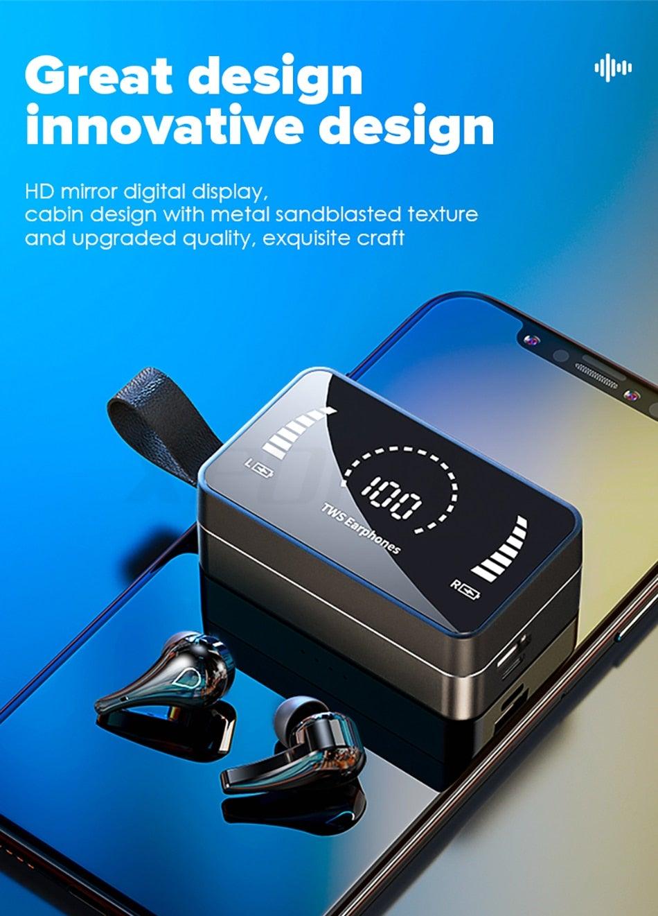Wireless Bluetooth Earbuds with 3500mAh Mirror Charging Case