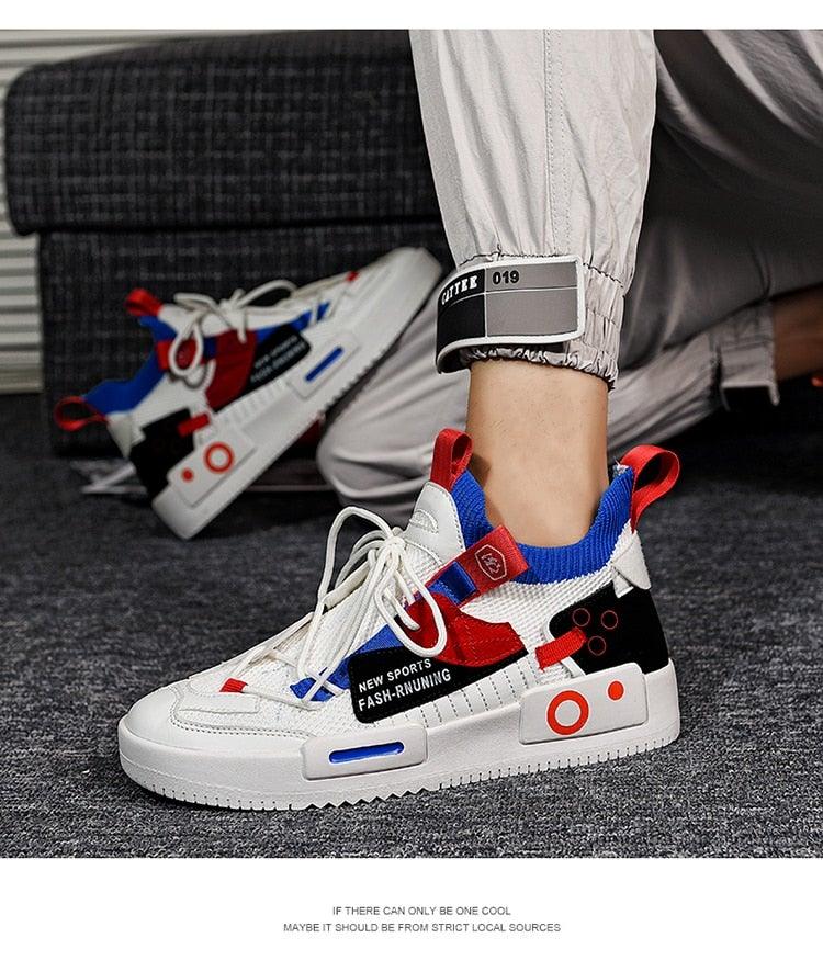 Men's Abstract Knit Luxury Trainers Casual Slip-On Sport Shoes