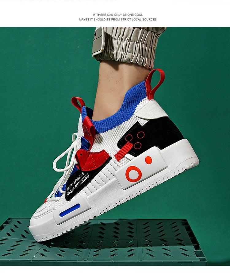 Men's Abstract Knit Luxury Trainers Casual Slip-On Sport Shoes