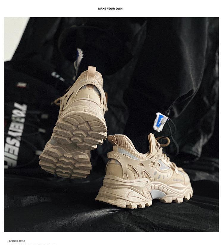 Luxury Men’s High Fashion White Sneakers with Shock Absorption