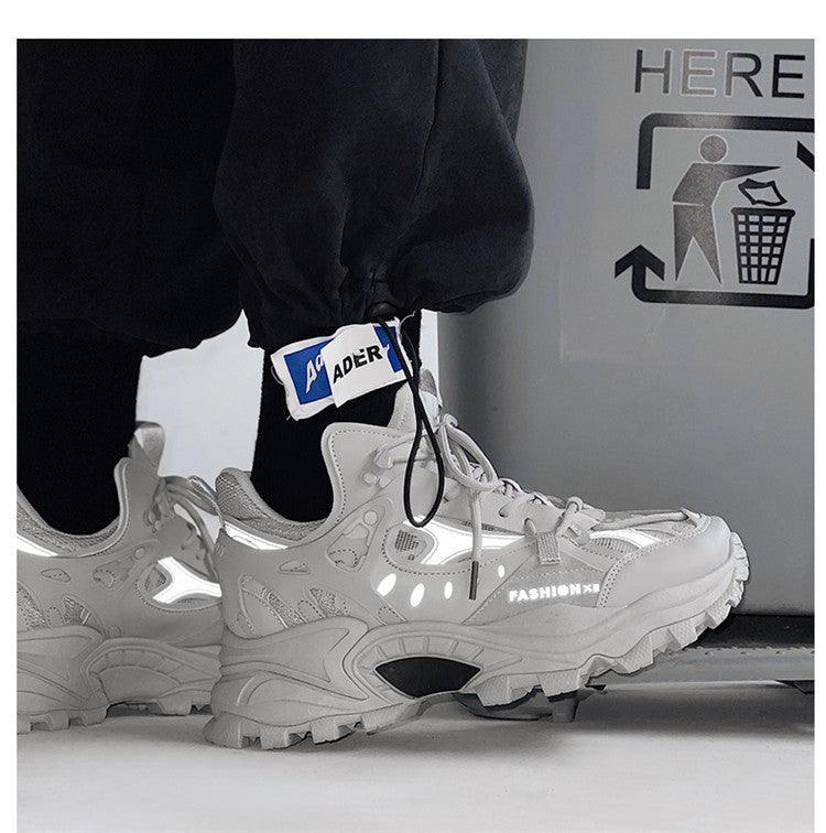 Luxury Men’s High Fashion White Sneakers with Shock Absorption