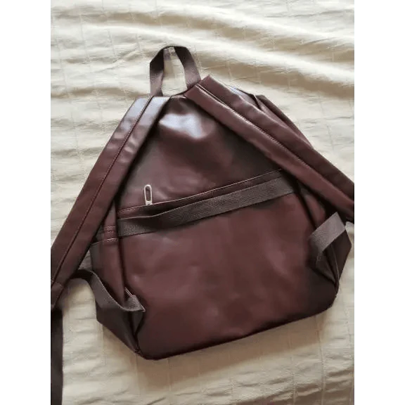 Minimalist Leather Backpack for Women - Modern School & Travel Bag