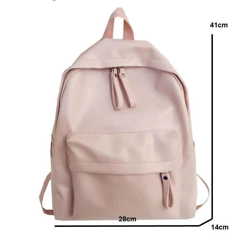 Minimalist Leather Backpack for Women - Modern School & Travel Bag
