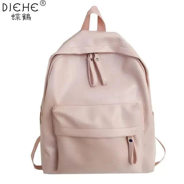 Minimalist Leather Backpack for Women - Modern School & Travel Bag