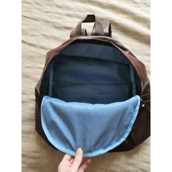 Minimalist Leather Backpack for Women - Modern School & Travel Bag