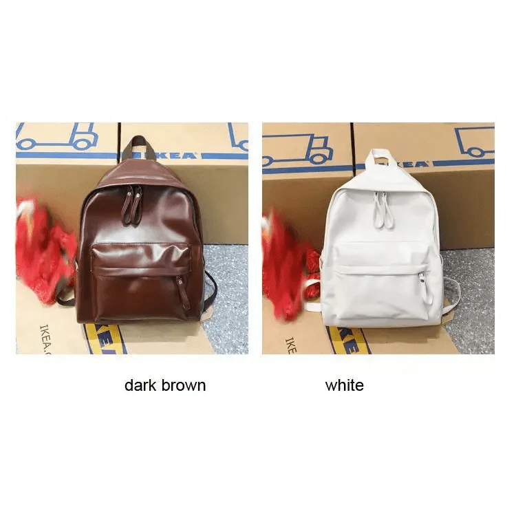 Minimalist Leather Backpack for Women - Modern School & Travel Bag