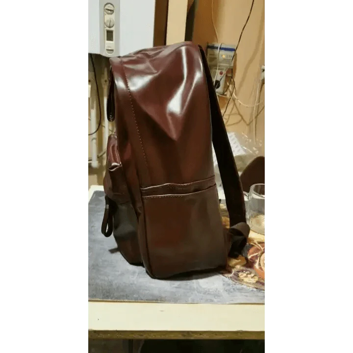 Minimalist Leather Backpack for Women - Modern School & Travel Bag
