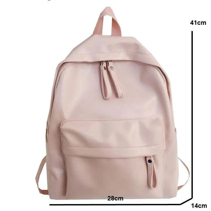 Minimalist Leather Backpack for Women - Modern School & Travel Bag
