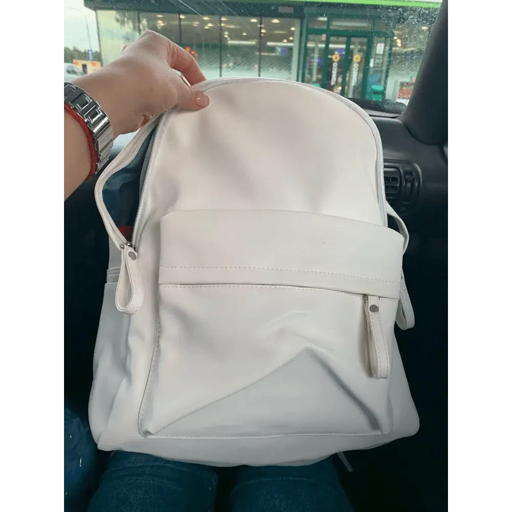 Minimalist Leather Backpack for Women - Modern School & Travel Bag