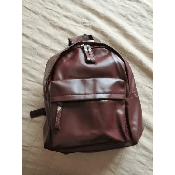 Minimalist Leather Backpack for Women - Modern School & Travel Bag