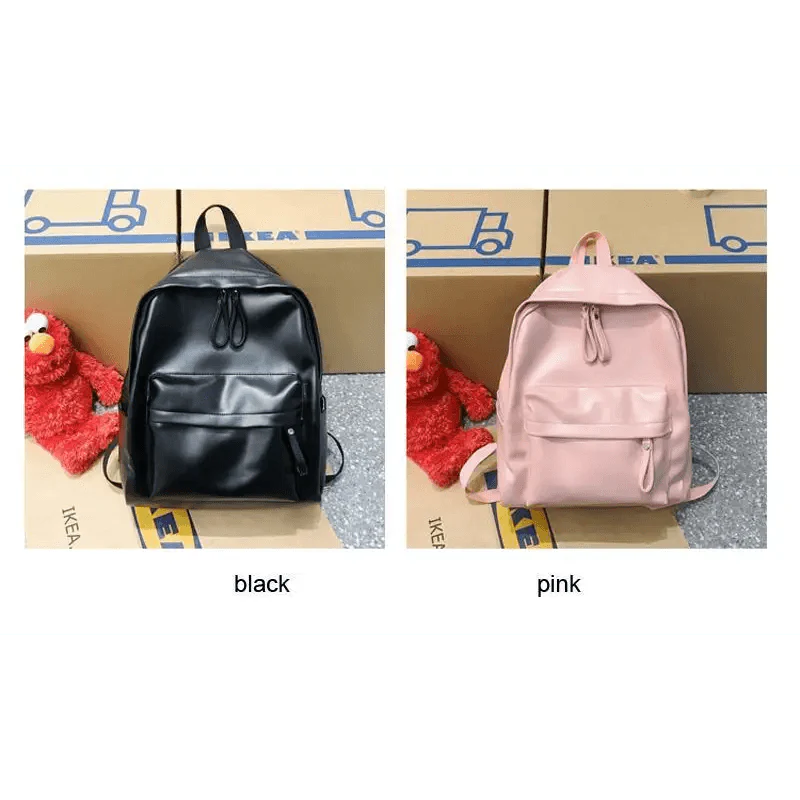 Minimalist Leather Backpack for Women - Modern School & Travel Bag