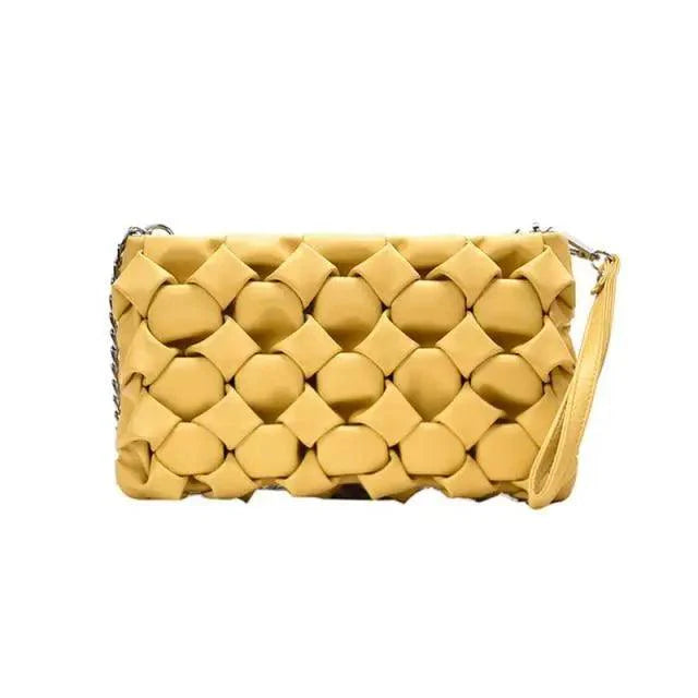 Modern Designer Leather Crossbody Bag with Metal Chain