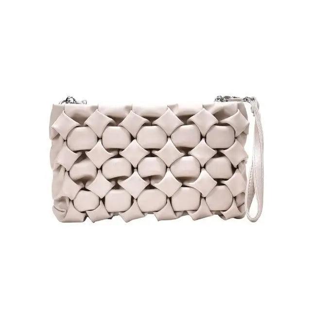 Modern Designer Leather Crossbody Bag with Metal Chain