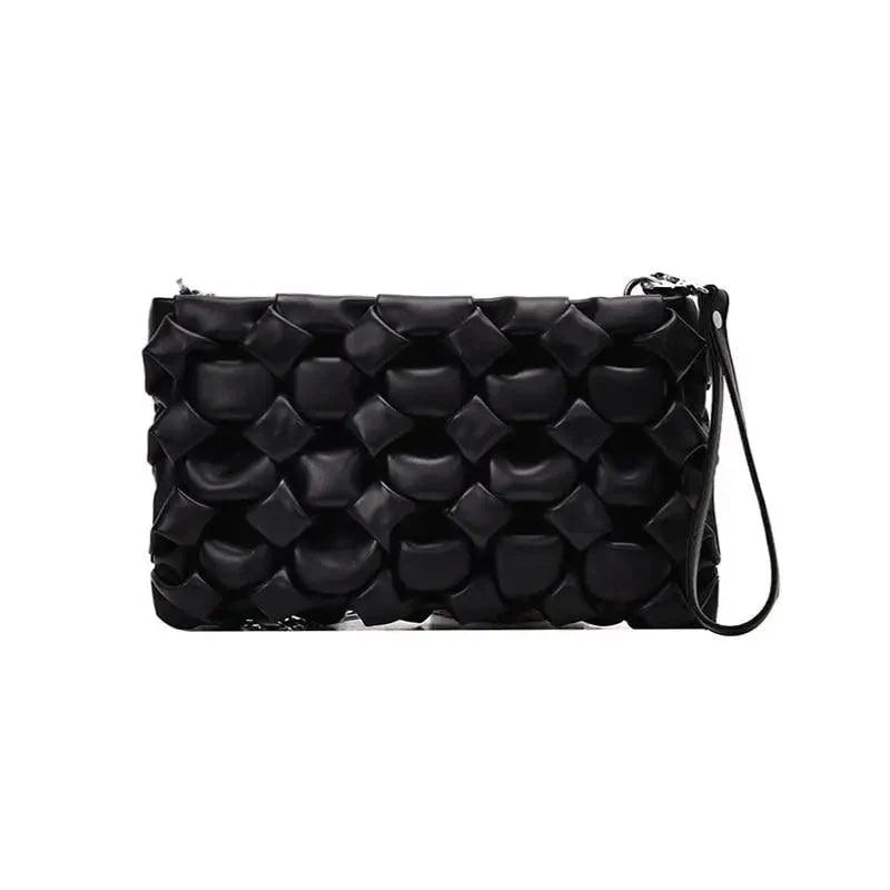 Modern Designer Leather Crossbody Bag with Metal Chain