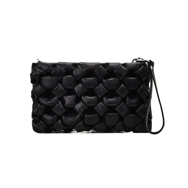 Modern Designer Leather Crossbody Bag with Metal Chain