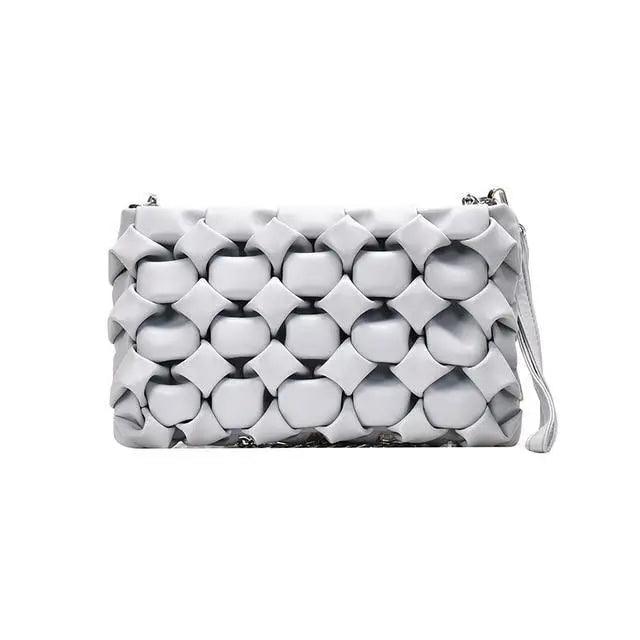 Modern Designer Leather Crossbody Bag with Metal Chain