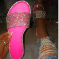 Women's Rhinestone Glitter Flat Sandals Open Toe Beach Flip Flops - back view
