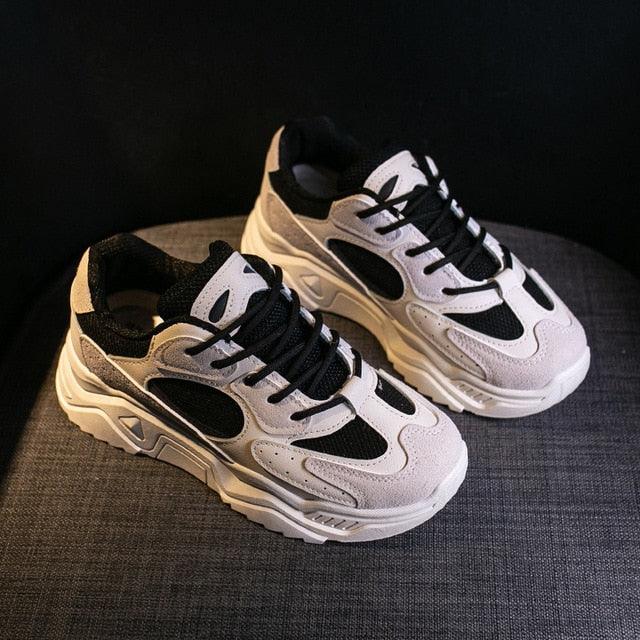 Women’s Chunky Platform Sneakers – Lightweight Lace-Up Fashion Shoes