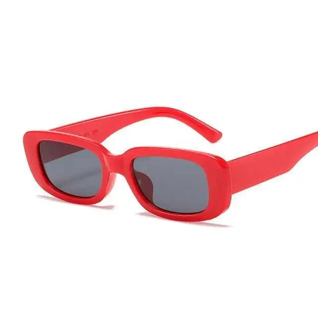 Retro Small Rectangle Sunglasses for Women - Luxury Black Frames