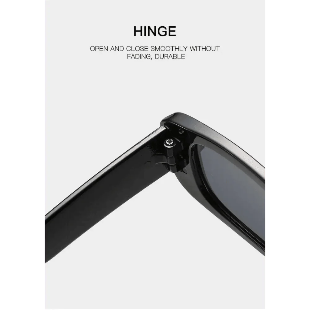 Retro Small Rectangle Sunglasses for Women - Luxury Black Frames