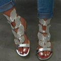 Women's Rhinestone Butterfly Flat Sandals Soft Casual Beach Shoes