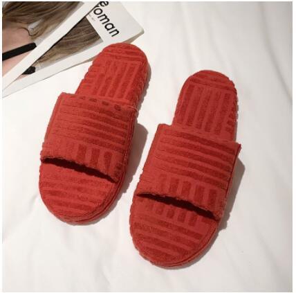 Luxury Thick Sole Green Fur Slippers Memory Foam Outdoor Slides