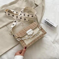 Luxury Wide Strap Crossbody Bag: Designer Chain Messenger Purse