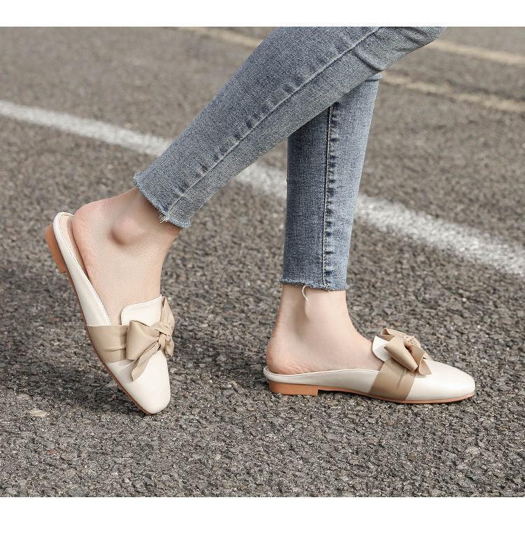 Women's Round-Toe Flat Slippers - Romantic Slip-On Casual Flats