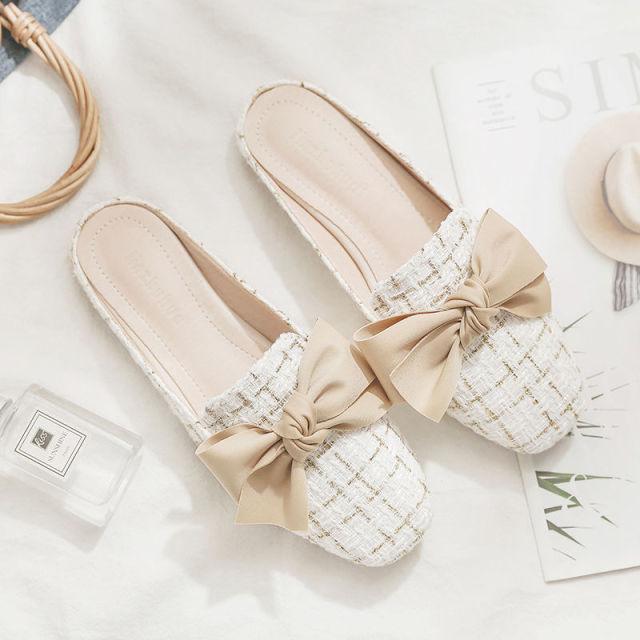 Women's Round-Toe Flat Slippers - Romantic Slip-On Casual Flats