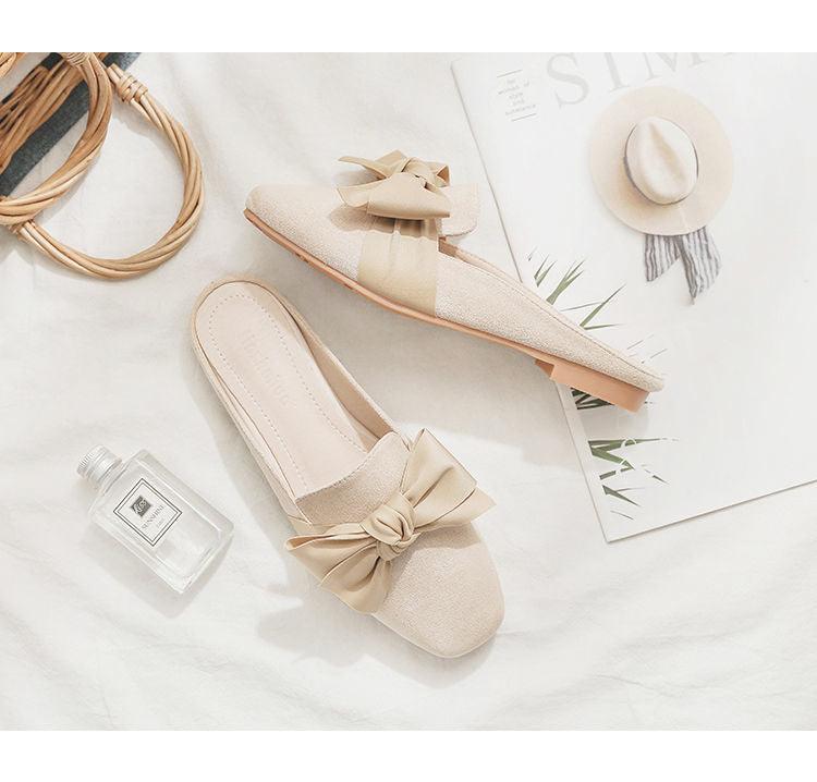 Women's Round-Toe Flat Slippers - Romantic Slip-On Casual Flats