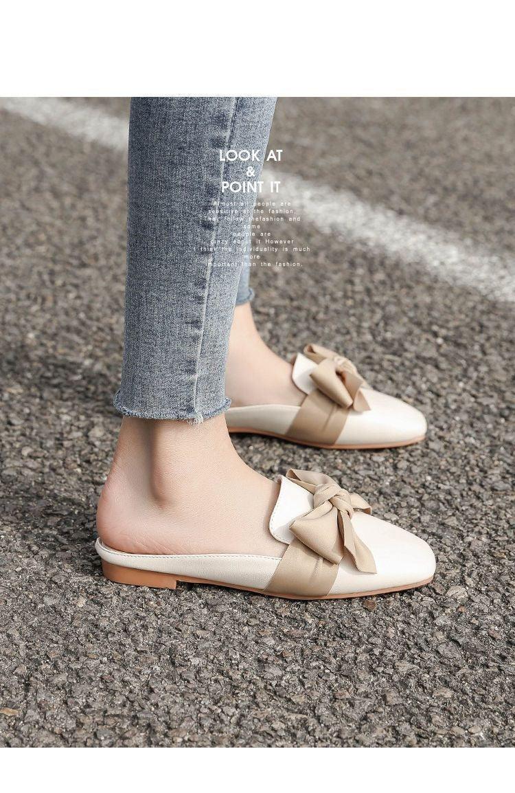 Women's Round-Toe Flat Slippers - Romantic Slip-On Casual Flats