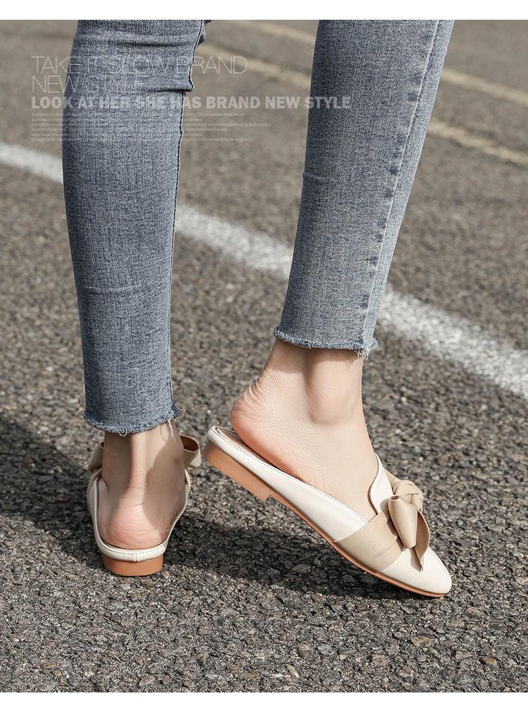 Women's Round-Toe Flat Slippers - Romantic Slip-On Casual Flats