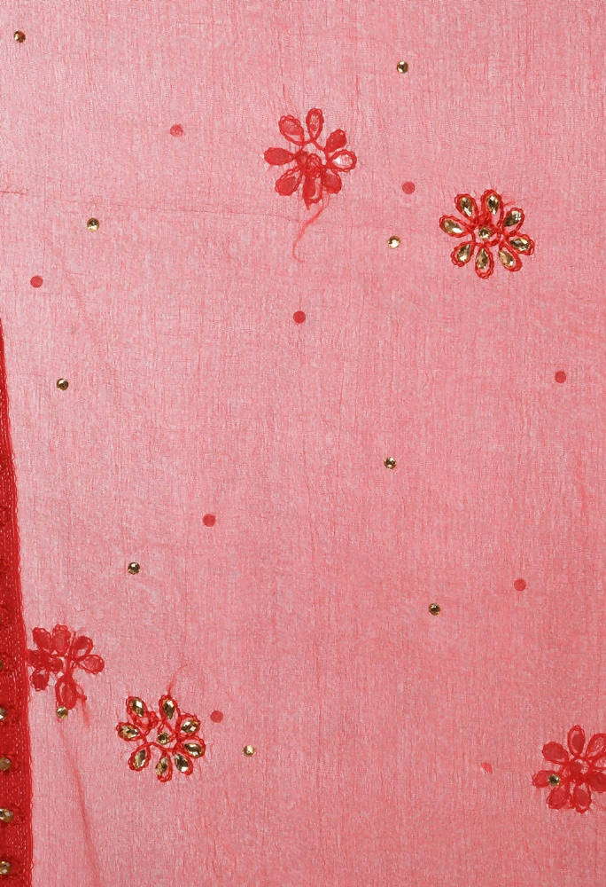 Red Organza Gotta Patti Dupatta for Festive Occasions