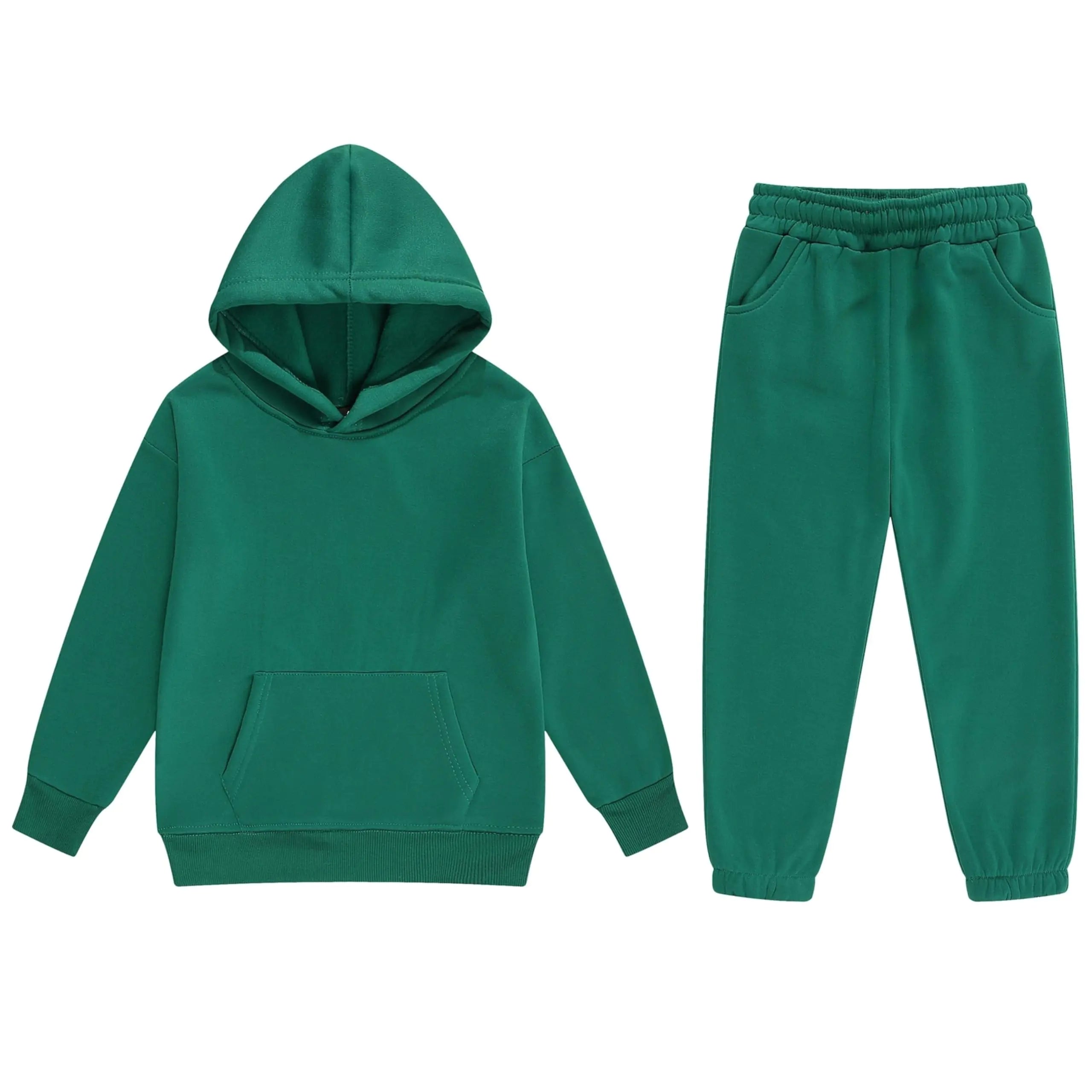 Boys 2 Pieces Sweatsuits Pullover Hoodie and Sweatpants Girls Fashion Tracksuit Set Birthday Gift for Kids (Green4 Years)