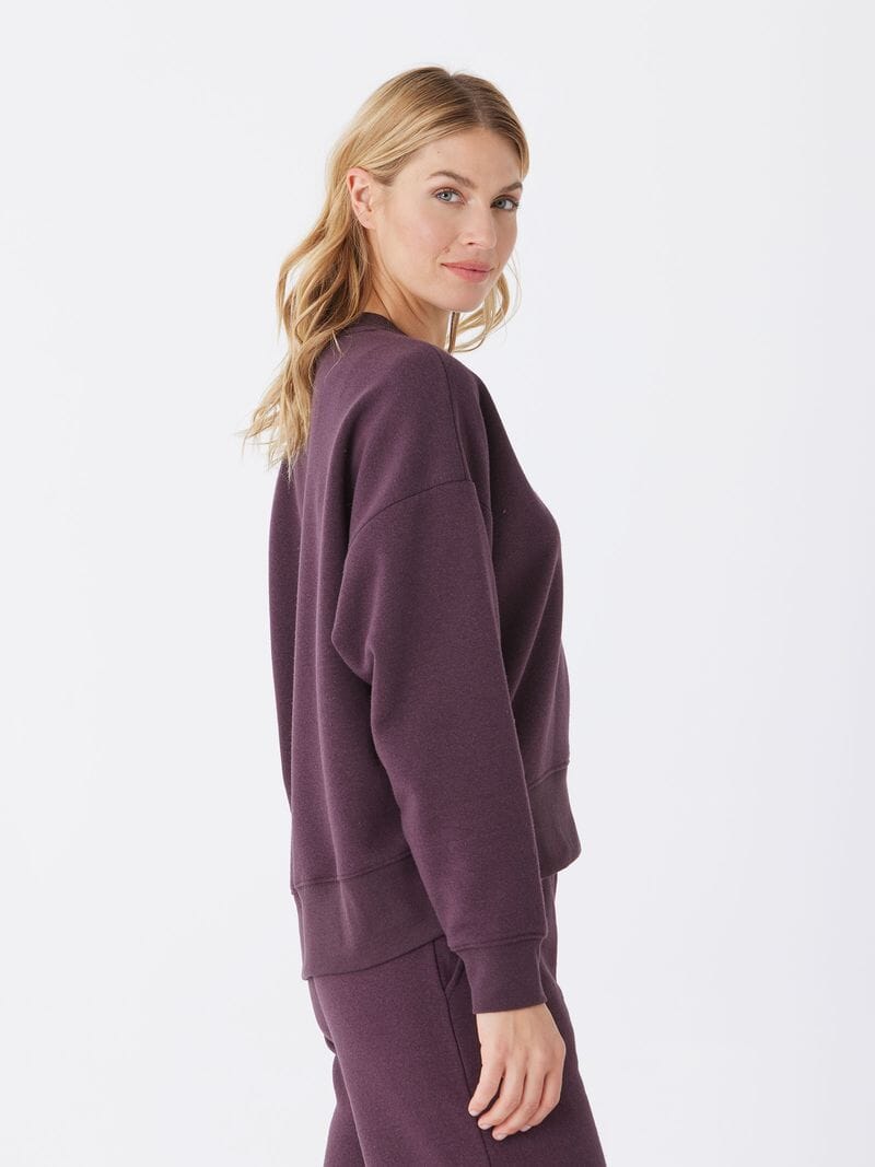 Naia Triblend Fleece Pullover in Dark Purple Oversized Sweatshirt
