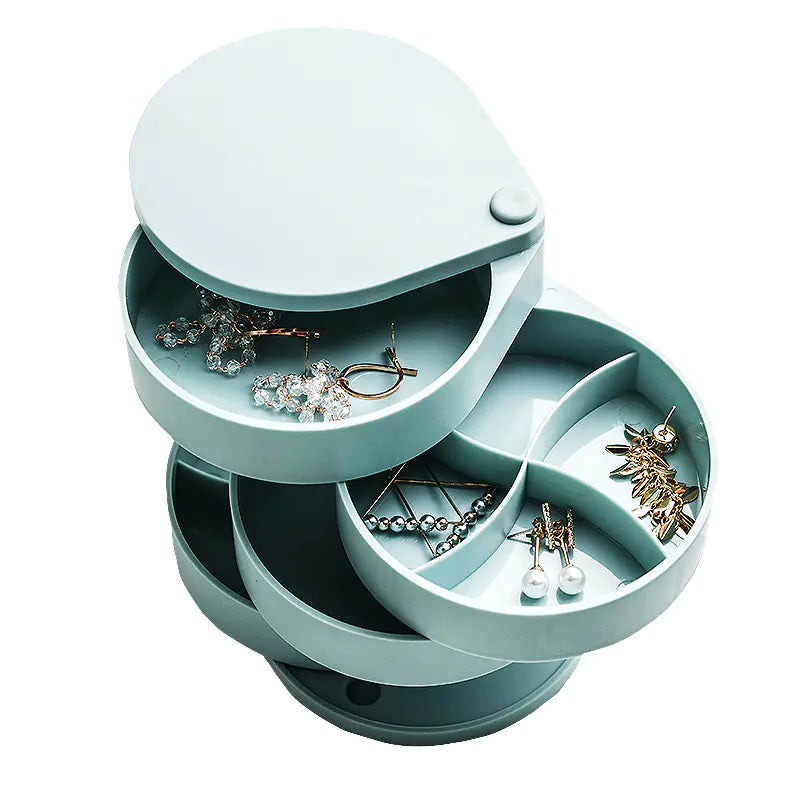 Earring Storage Box with Rotating Display Rack