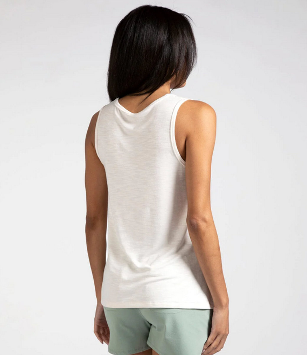 Lynn Sleeveless Crew Neck Tank Top in White