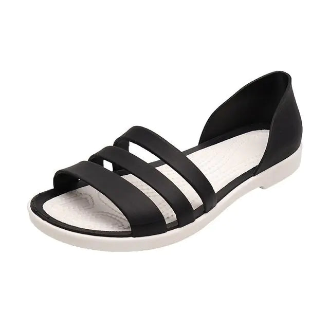 Women's Candy Color Flat Sandals Lightweight Beach Footwear - Image 9