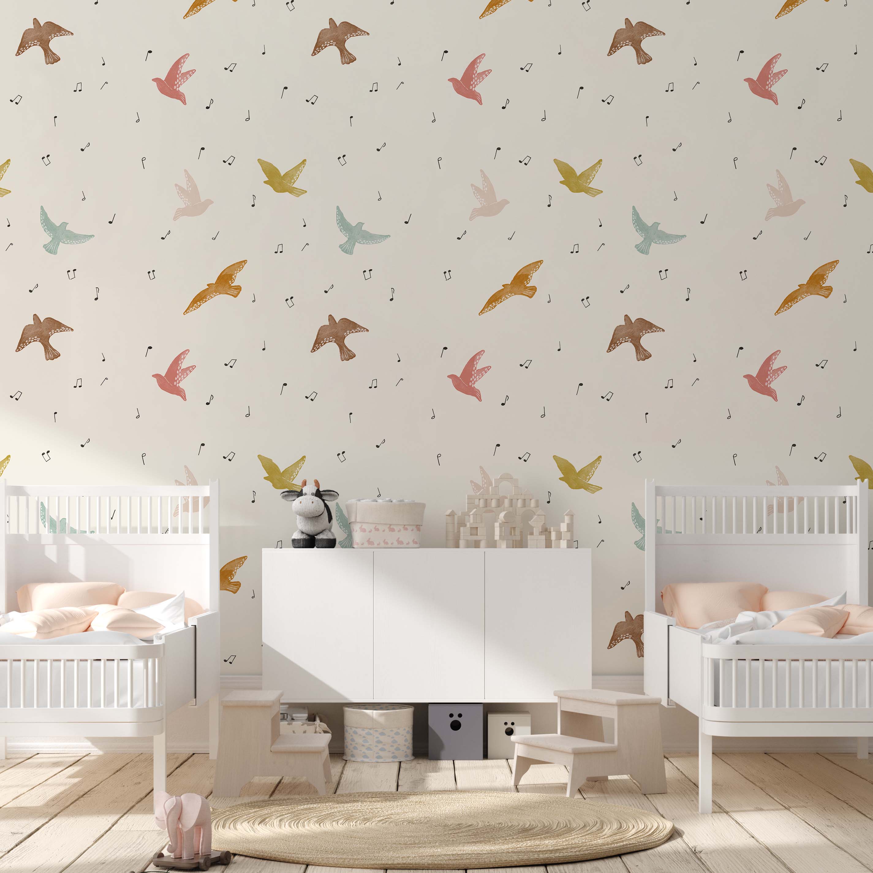 Lyra cream and gold whimsical patterned wallpaper
